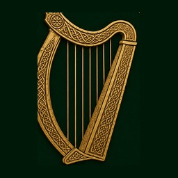 The Book harp roundel